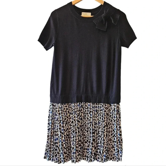 Kate Spade New York Hollyhock Pleated Floral Casual Skirt Dress in Black Size S. - Picture 7 of 16